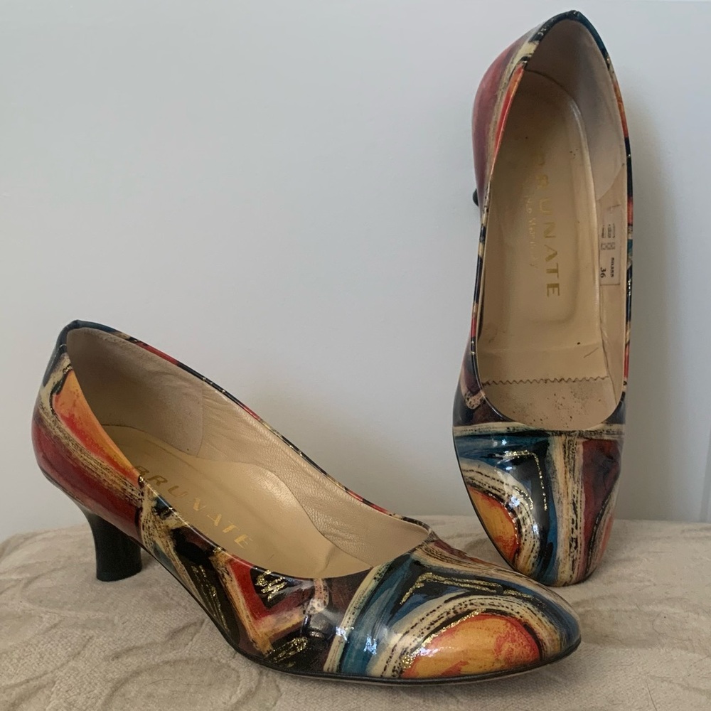Brunate multicolor glitter leather shoes pumps Size 36